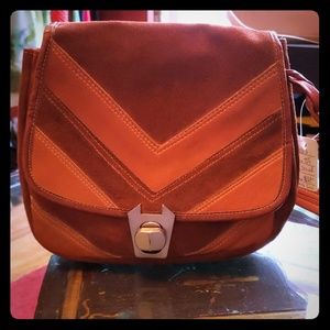 {vintage} 70s Leather & Suede Handbag